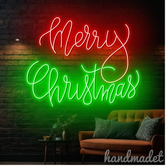 Handmadetneonsign Merry Christmas Neon Sign, Christmas Light, Christmas Wall Art Decor, Home Wall Decor 63427