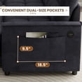 thumbnail image 6 of Muumblus Convertible Sofa Bed, Sectional Sleeper Sofa with Storage Chaise, L-Shaped Couch for Living Room, Black Chenille, 6 of 13