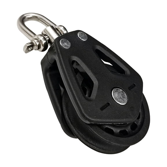 ISURE Marine Grade Black Nylon Rotating Single Pulley for Boat Yacht Hardware Accessories