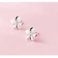 thumbnail image 6 of Solid 925 Sterling Silver Plumeria Flower Stud Earrings for Women Teens Crystal Flower Stud Earrings, 6 of 7