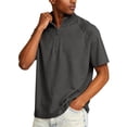 thumbnail image 3 of Men's Quarter Zip Short Sleeve Shirts Stand Collar Relaxed Fit Tops for Golf Daily Summer All-Match Outfits Black M, 3 of 3