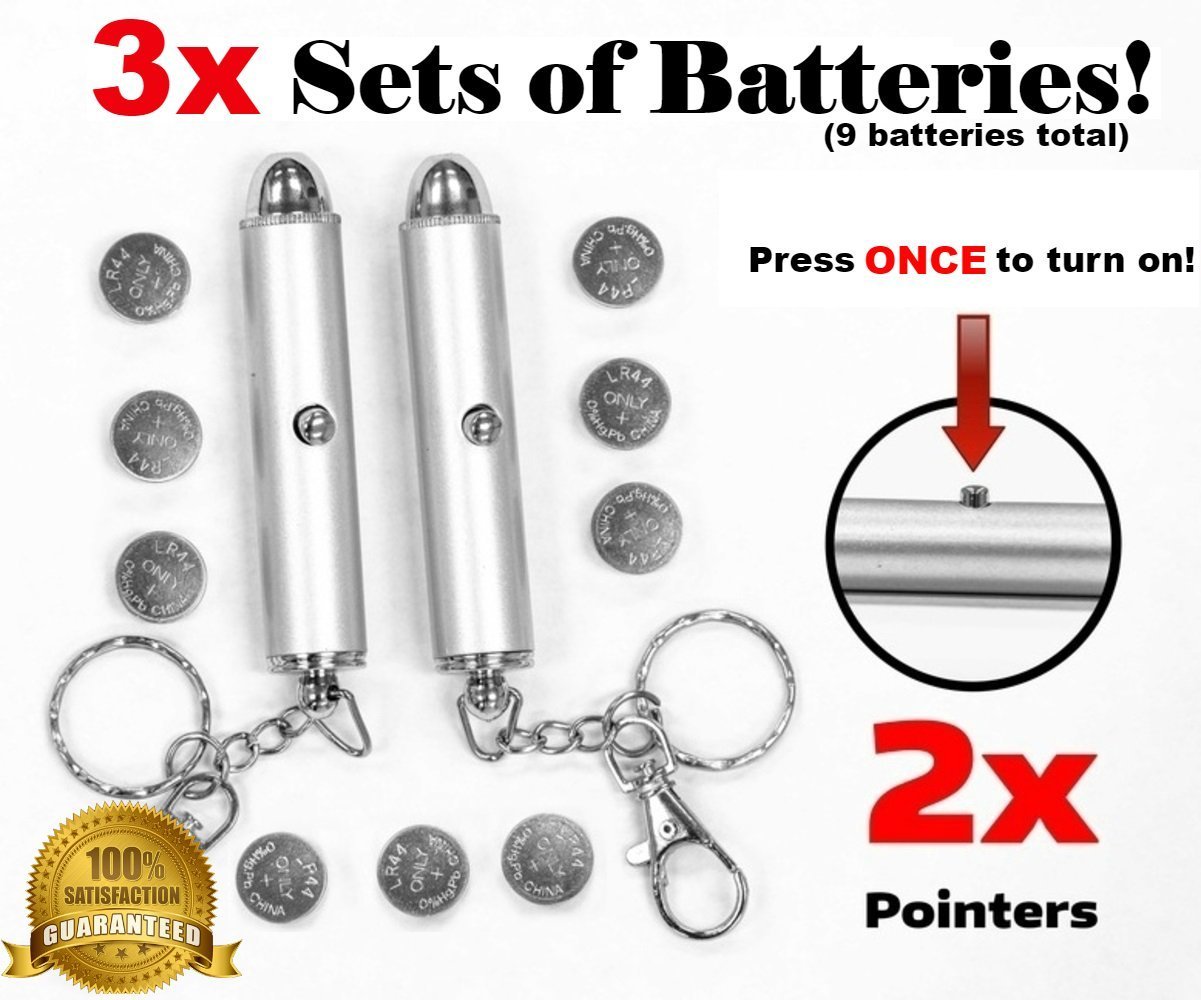 2x Cat Light Pointers Batteries Included for Both Plus Individually