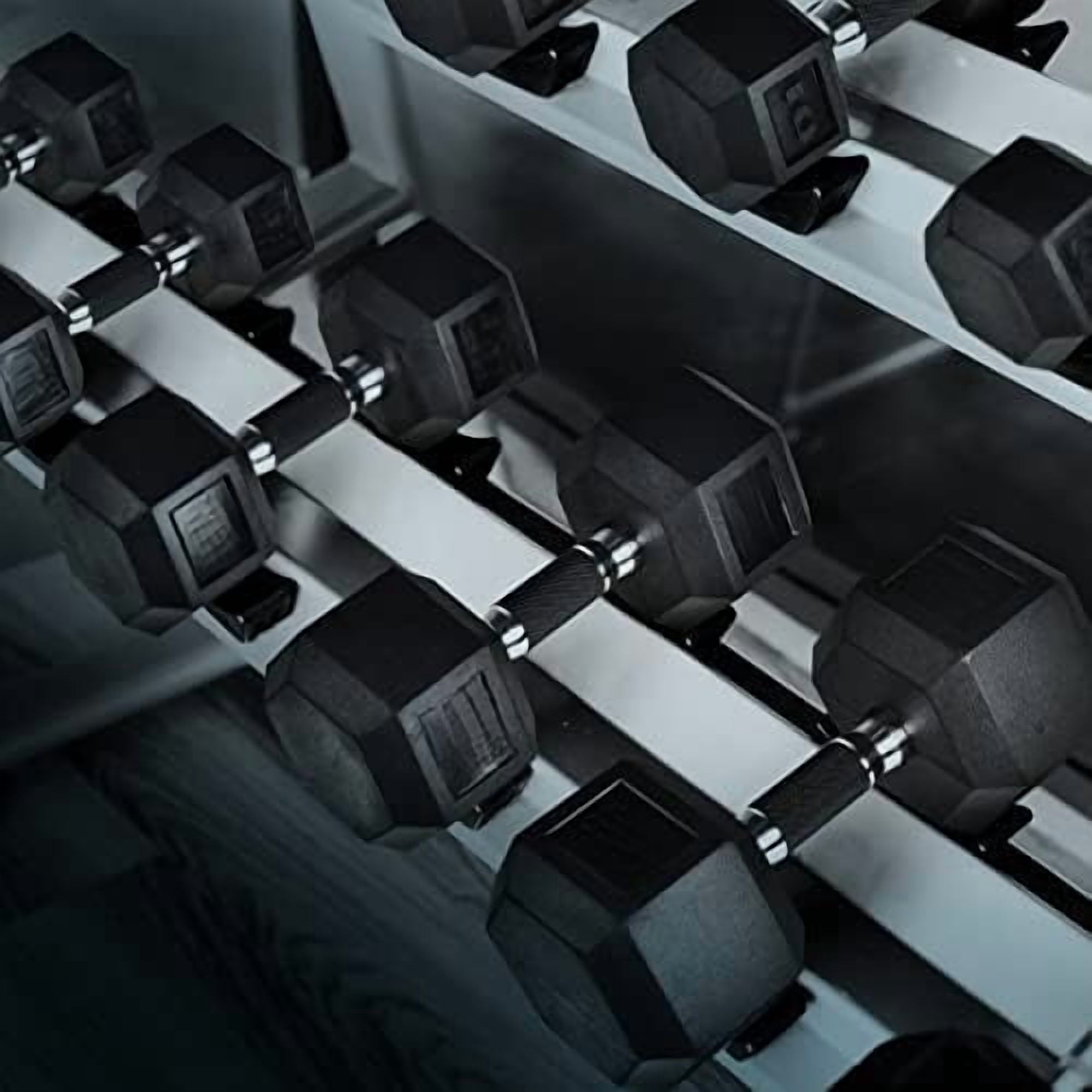 Rubber Grip Encased Hex Dumbbell – Hand Weights With Anti-Slip 5-50 LBS Single