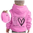 thumbnail image 2 of Mercatoo 2 to 14 Years Teen Girls Heart and Letter Graphic Hoodie Cozy Fashionable Long Sleeve Pom Puff Pullover Sweatshirt, 2 of 5