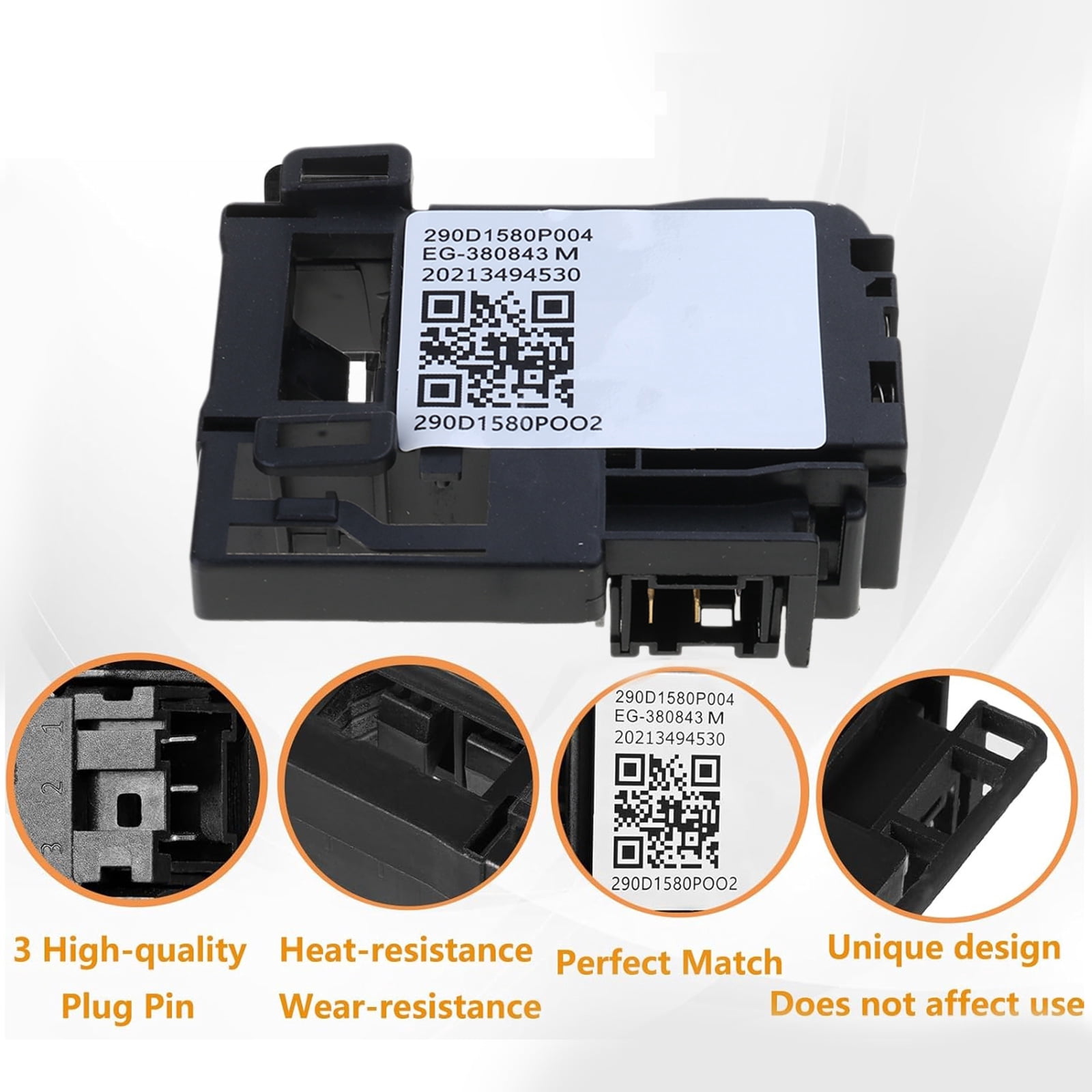 Door Lock Assembly Set Lid Lock Switchs Maintenance Plastic Texture Service Replacement Set WH01X27954 WH01X24381