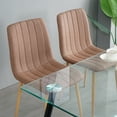 thumbnail image 7 of Upholstered Dining Chairs Set of 4 Kitchen Side Chair with Metal Legs Modern Leisure Chair for Lounge Living Room Bedroom Dining Room Restaurant, Brown, 7 of 7