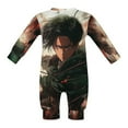thumbnail image 6 of Attack On Titan Baby Romper Toddler Long Sleeve Bodysuit Soft Skin-Friendly Jumpsuit Outfit with Snap Crotch 9-12M, 6 of 8