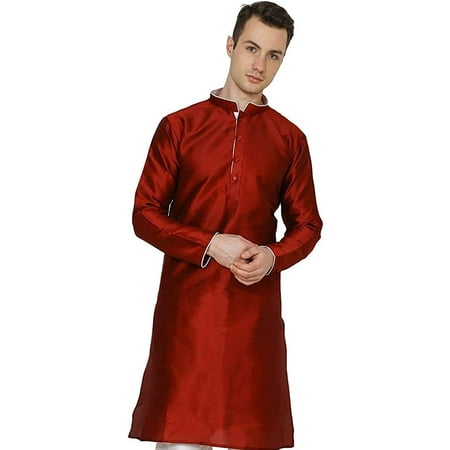 

Royal Kurta Men s Cotton Silk Asymmetric Kurta (pl =153_Maroon_42)