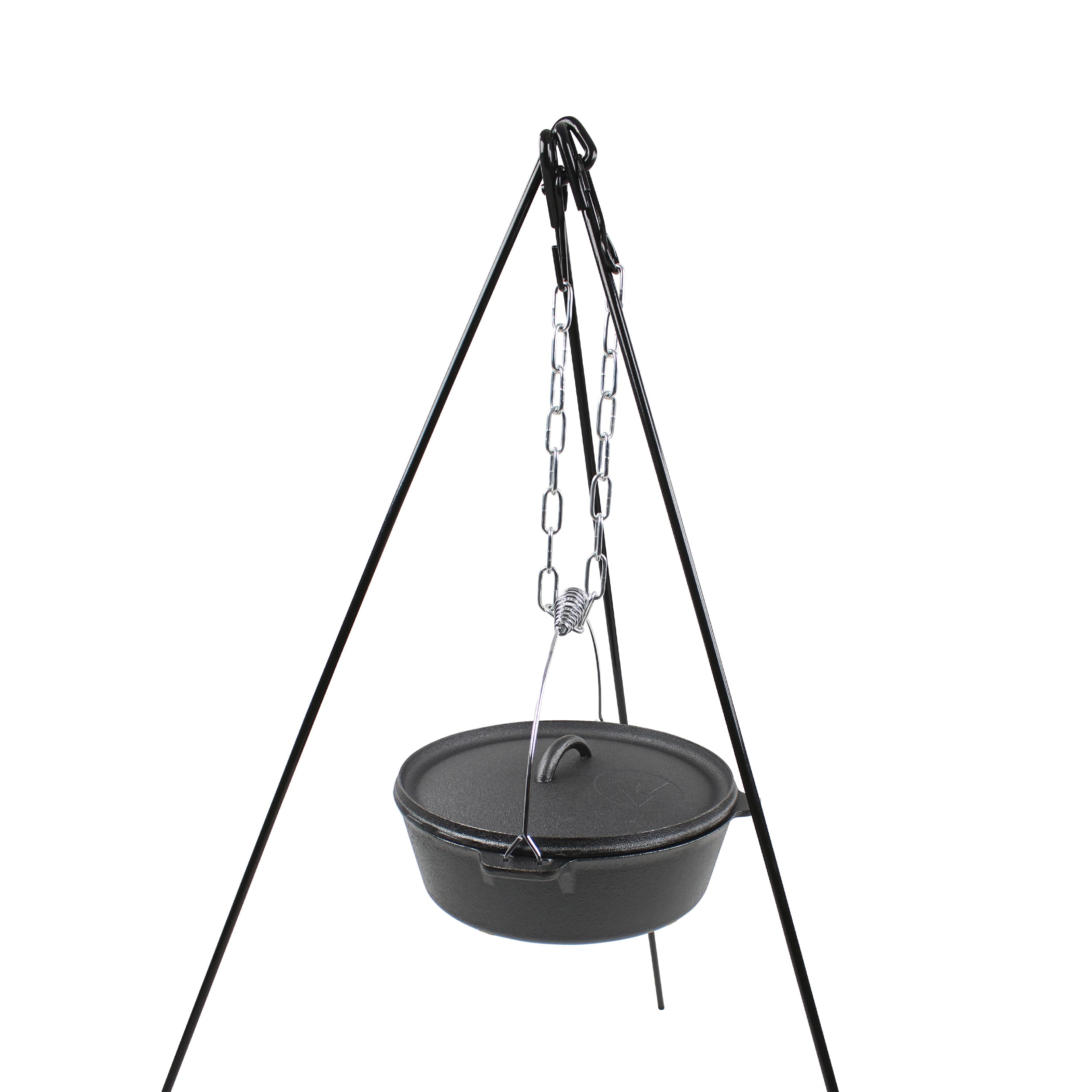 Simond Store Campfire Tripod for Cast Iron Dutch Oven Cooking, Campfire Grill for Camping. Wood, Size: 1, Black
