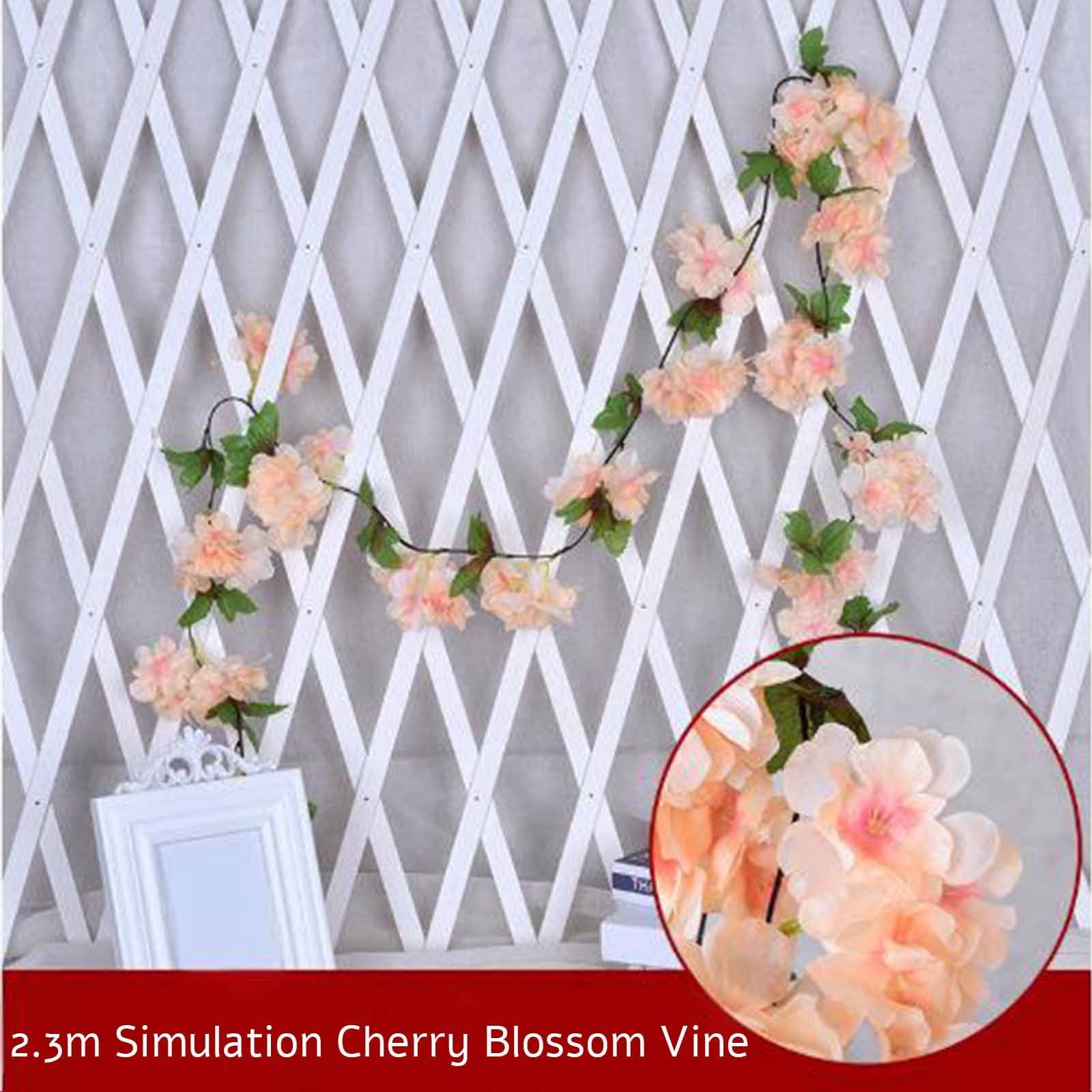 Clearance! Titcea 91" Artificial Cherries Blossoms Flower Vines, Hanging Silk Flower Garland Faux Flowers for Outdoors Spring Wedding Garden Party Home Arch Decor