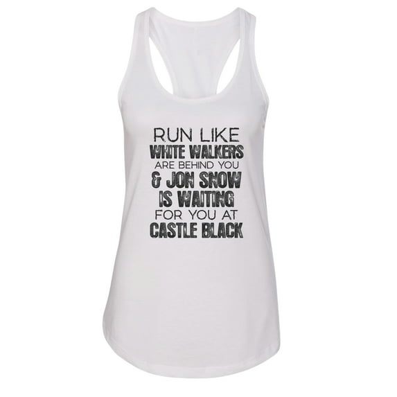 Women’s Game Of Thrones Next Level Racerback Graphic Tank Top USA Made RB Clothing Co White, Small