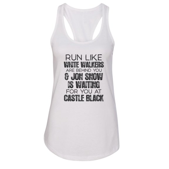 Women’s Game Of Thrones Next Level Racerback Graphic Tank Top USA Made RB Clothing Co White, Medium