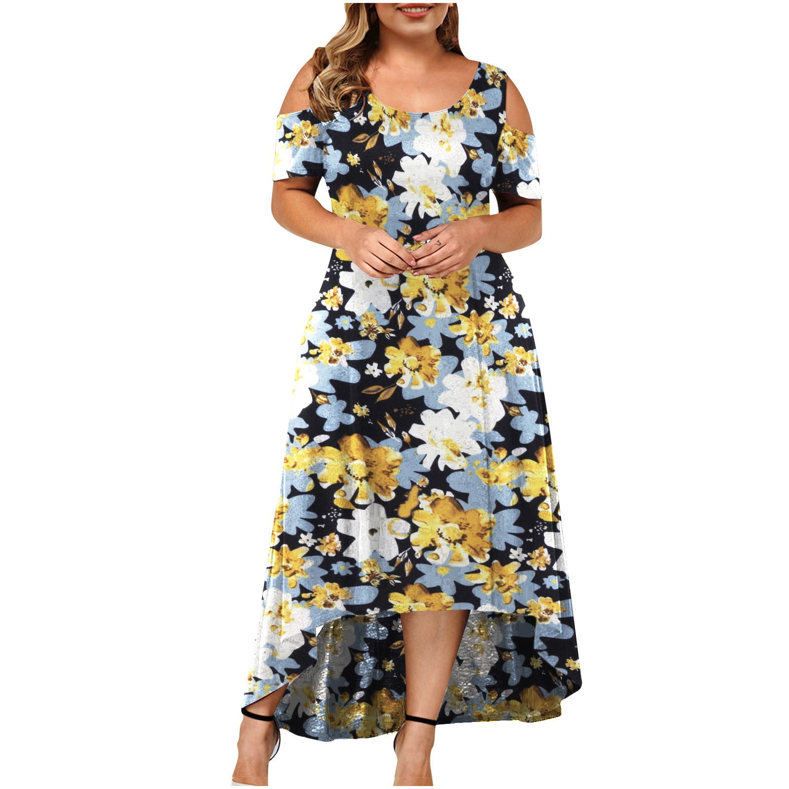 Details about   Tarditional Women Navy Blue Ethnic Motifs Printed Fit And Flare New Dress 