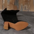 thumbnail image 5 of Domuza Round Toe Suede Knee High Fall Boots for Women,Fall Winter Fasion Tall Long High Heel Chunky Block Boots with Side Zipper, Black 8.5（EU-41）, 5 of 9