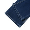 thumbnail image 5 of WREESH Men's Jeans Casual Denim Cotton Straight Ripped Hole Trousers Pants Full Length Pants Dark Blue, 5 of 9