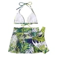 thumbnail image 2 of Traje de baño HUOGUO con estampado tropical hawaiano de 2 piezas para mujer, 2 of 2