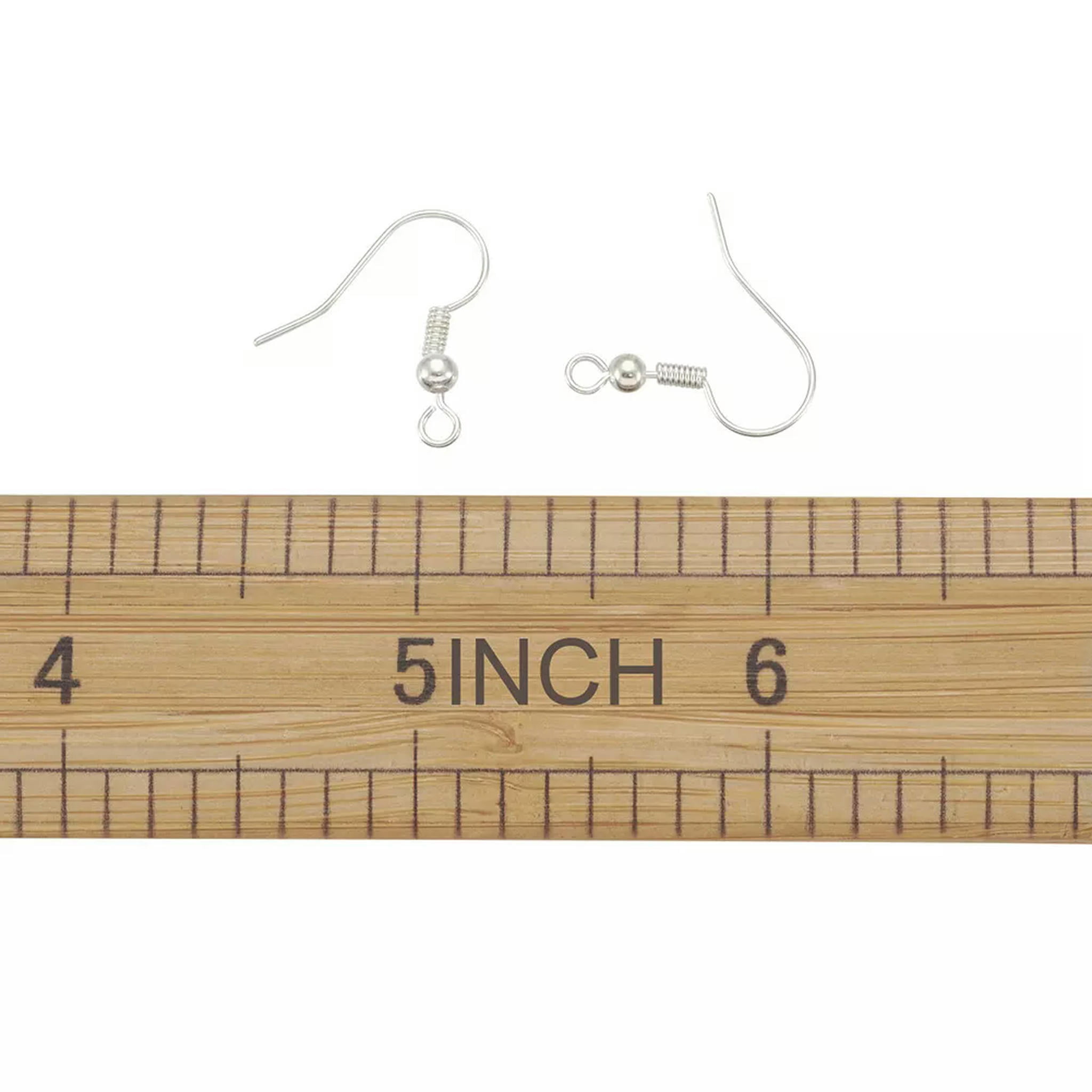 U8MO 2000 Silver Tone Brass Earring Hooks Ball End Hang Loop Earwire Nickel Free 19mm