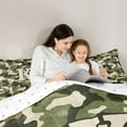 thumbnail image 4 of Feelyou Monogrammed K Twin Bedding Sets 7-Piece, Kawaii Green Camo Bedding Comforter Set, 4 of 8