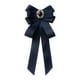 thumbnail image 3 of Collar con lazo preatado y cuentas para mujer, decoración de pajarita, lazo elegante Azul marino, 3 of 9