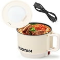 thumbnail image 3 of Keyohome Electric Hot Pot,1.9 Qt Ramen Cooker,Portable Multi-Functional Lazy Pot for Cooking Pasta Egg Soup,450 W Electric Non-Stick Cooker with over-Heating Protection for Dorm,Office,Travel(White), 3 of 10