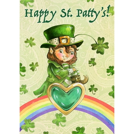 Toland Home Garden Happy Saint Patty St Pats St Patricks Day Flag Double Sided 28x40 Inch