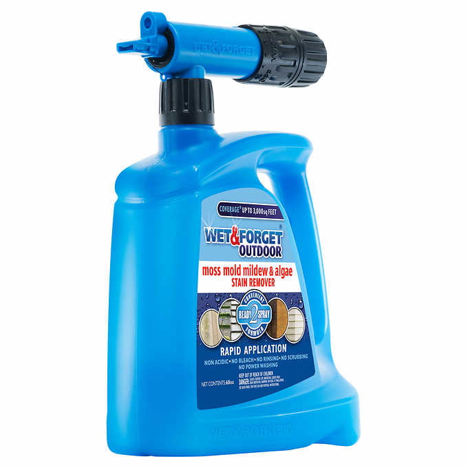 Wet & Forget 68oz Outdoor Hose End Moss Mold Mildew and Algae Stain Remover