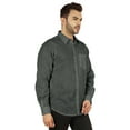 thumbnail image 3 of Bestman Solid Shirt For Mens Long Sleeves With Cuff Patch Pocket Shirt Cotton Office Wear, 3 of 7