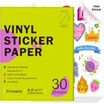 thumbnail image 1 of miduoudo-Premium Printable Clear Vinyl Sticker Paper for Inkjet Printers, 30 Sheets Transparent Paper of 8.5x11 DIY Personalized Self-Adhesive Paper That is Tear Resistant, Waterproof Labels,Easy to, 1 of 4