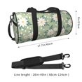 thumbnail image 4 of YFYANG Large Capacity Canvas Gym Bag for Men and Women, Green Floral Pattern Round Portable Travel Bags for Sports Fitness, 4 of 8