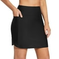 thumbnail image 1 of GPOECD Short de Planche pour Femmes, Jupe de Bain Taille Haute avec Short Intégré, Style Robe, Bas de Maillot pour Femmes, Noir, P, 1 of 7