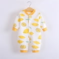 thumbnail image 2 of Weebloom Baby Boy Girl Onesie Babys Print Cotton Spring Winter Animals Fruits Long Sleeve Jumpsuit Clothes Sleep And Play Pjs Sleepers Romper Pajamas Yellow 3-6 Months, 2 of 8