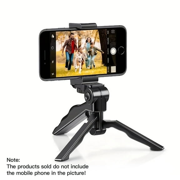 FORICOM Mini Tripod with Universal Phone Holder, Cold Shoe & Lightweight Design – For Smartphones, SLR Cameras, Camcorders. Usable as Desktop/Handheld Device