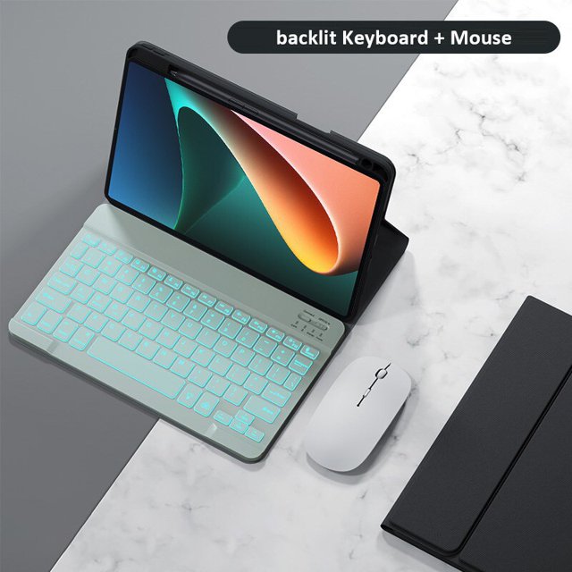 Funda magnética con teclado y ratón para Xiaomi Mipad 5 2021, carcasa con retroiluminación Led, portalápices de 11 pulgadas