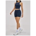 thumbnail image 4 of AEXTO Women 2 Piece Workout Sets Racerback Color Block Tank Top High Waist Tummy Control Shorts Yoga Set, 4 of 15