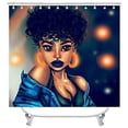 thumbnail image 2 of 4PCS/Set Gorgeous African Woman Shower Curtain Afro Girl Bath Curtain Waterproof Fabric Cloth Bathtub Curtains, Non-Slip Bathroom Rugs Bath Mats Toilet Carpet Black Art, Sexy Girl, 2 of 7