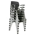 thumbnail image 3 of KFI Studios KOOL Armless Stacking Chair with Casters, Burgundy, White Seat, 3 of 5