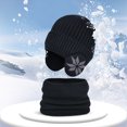 thumbnail image 4 of Conjunto de 2 piezas para niños, gorros de punto grueso, bufanda con forro polar, accesorios para exteriores Ygjytge Nergo, 4 of 5