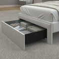 thumbnail image 4 of SIBEDS LED Bed Frame with Drawer Pockets and Linen Upholstered Cream Wingback Headboard, Twin, 4 of 6