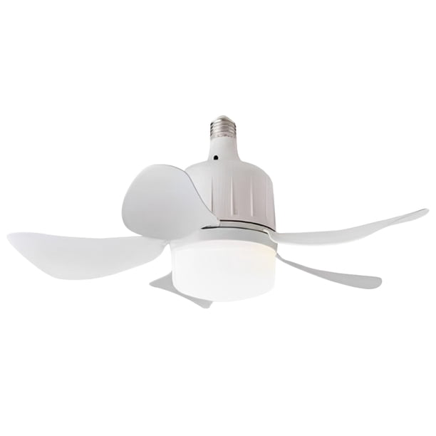 Ndcxsfigh Ventilador Techo Con Base E27 LED para Ventilador Techo (control Remoto Blanco + Extensor)