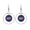 thumbnail image 1 of Hay cita negro alentar positivo Hola Los pendientes cuelgan del aro de la joyería del círculo de la gota Unbranded M, 1 of 3