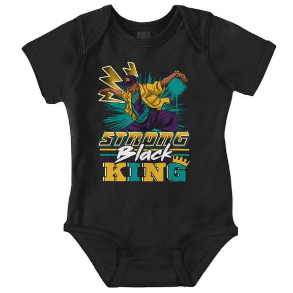 Urban Streetwear Strong Black King Bodysuit Jumper Boys Infant Baby Brisco Brands NB