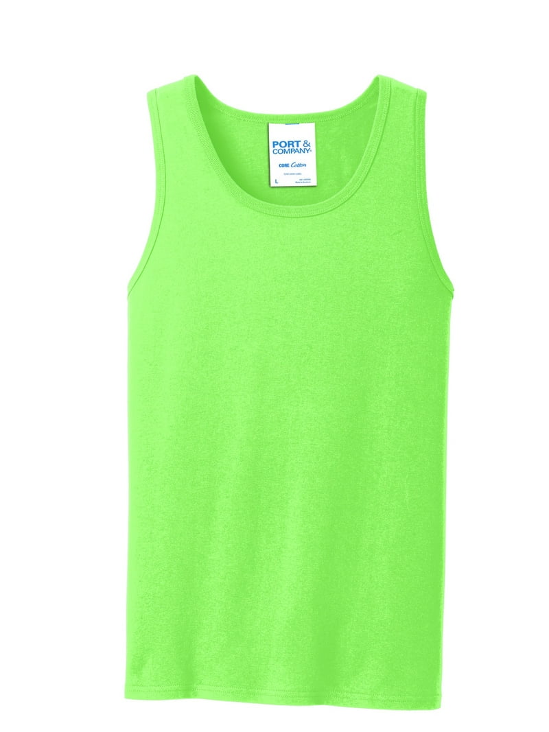 Port & Company Core Cotton Tank Top-XL (Neon Green) - Walmart.com