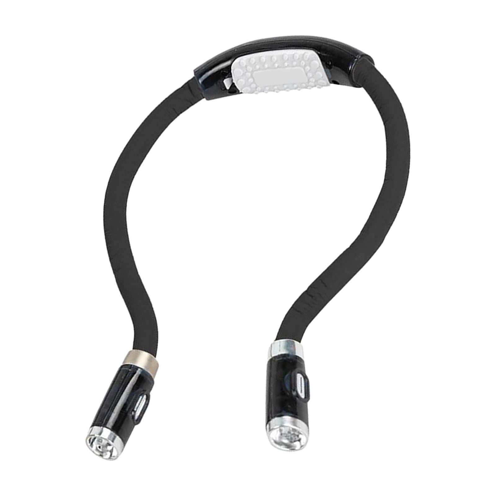 LED Neck Reading Light Battery Powered Portable Over Reading Lamp Black