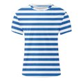 thumbnail image 5 of Vetsdori Striped T-Shirts for Men Blue Collared Pull-On Athlete Short Sleeve Fitness Travel Slim Fit Mens Shirts Crew Neck, 5 of 5