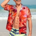 thumbnail image 5 of Lsque Autumn Maple Leaves pattern Hawaiian Shirt for Men, Unisex Summer Beach Casual Short Sleeve Button Down Shirts-Large, 5 of 9