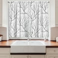 thumbnail image 2 of Ambesonne Black and White Kitchen Curtains, Winter Tree, 55"x45", White Black, 2 of 3