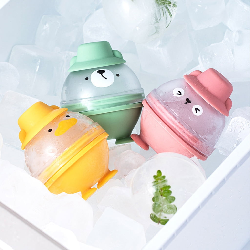 Ice-Ball-Maker Mold with Lid Easy to Release Silicone Round Ice-Cubes Molds