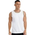 thumbnail image 3 of Nyeemya Men's Basketball Jersey Sleeveless Sports T-shirts Vest Casual Basketball Pullover Sportwear White XXL, 3 of 8