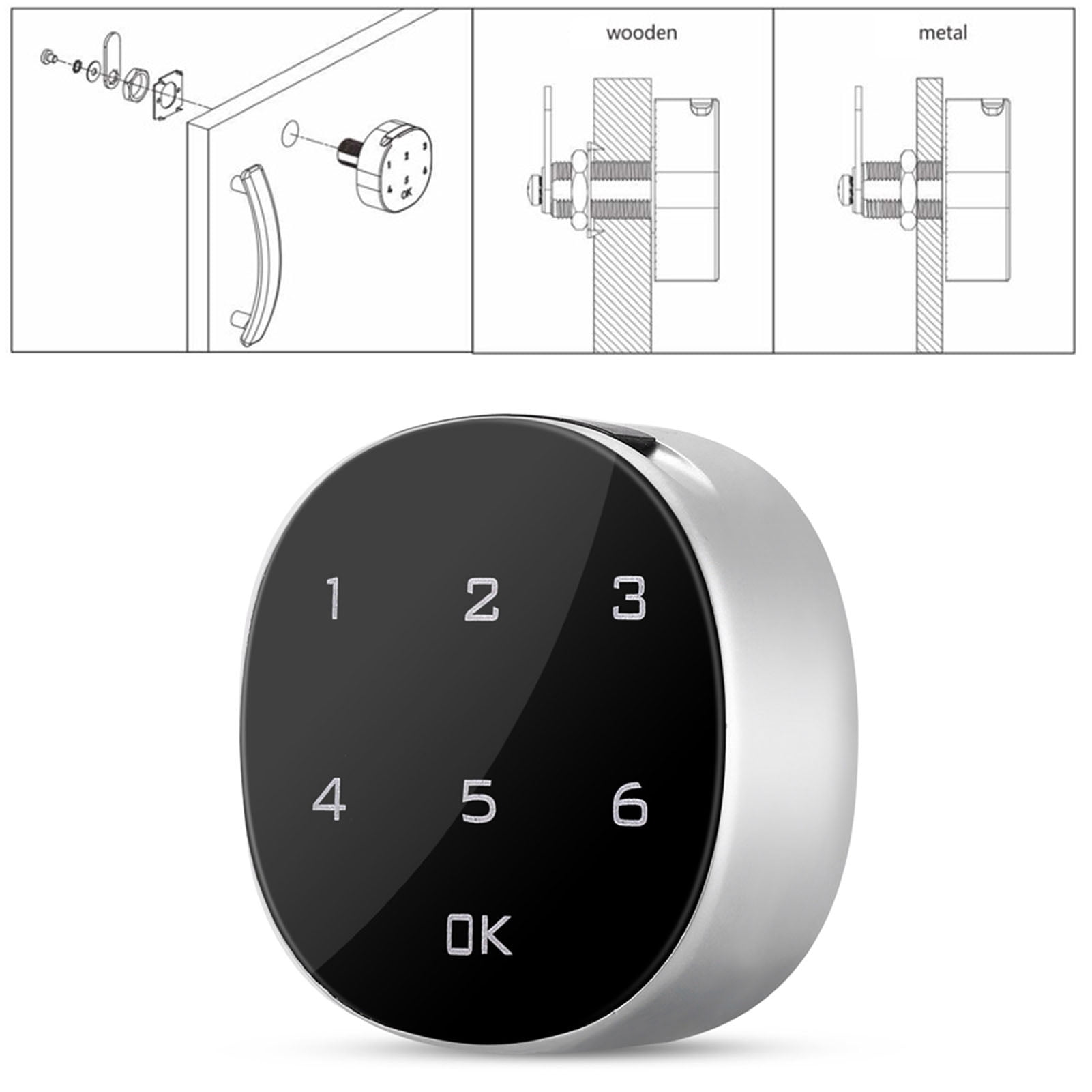 BIMZUC Electronic Cabinet Lock Zinc Alloy Enhanced Safety Flexible Setting Digital Password Keyless Lock for Wardrobe Drawer 0.79 inches / 20 mm