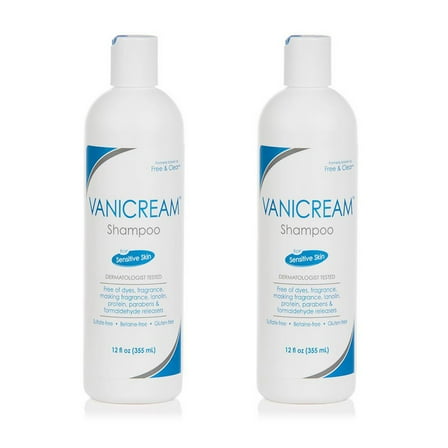 Vanicream Shampoo for Sensitive Skin, Sulphate Betaine and Gluten Free, 12 oz (Pack of 2)